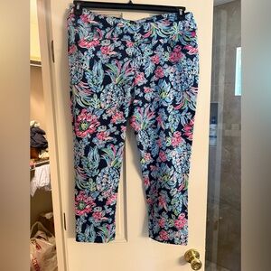 Lilly Pulitzer Navy Floral Pineapple Print Leggings